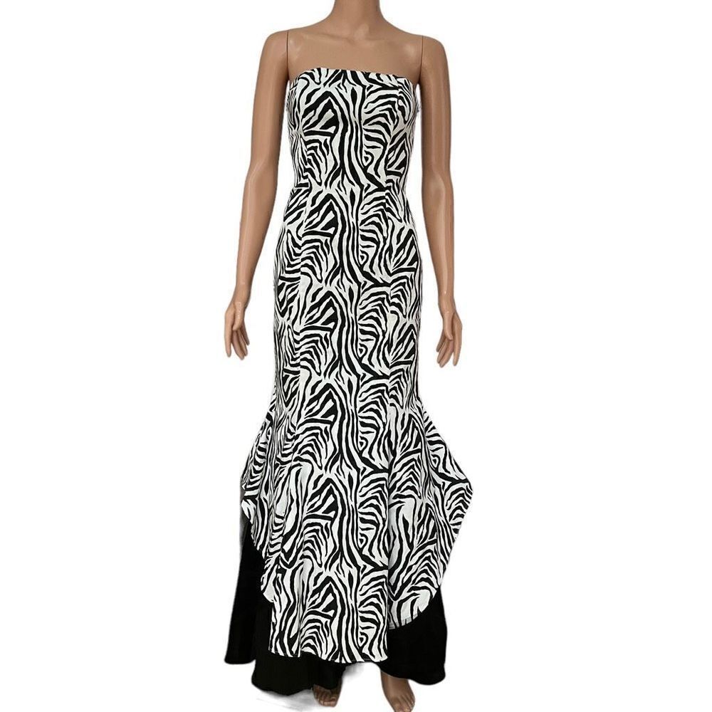Jessica McClintock Dress for Gunne Sax Size 3/4 Mermaid Style zebra print